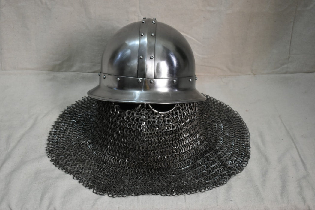 Varangian Valor: Steel Helmet for SCA Combat Legal Armor/Medieval SCA Combat Helmet