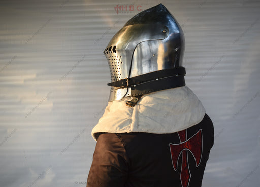 Medieval combat gear Hand-forged armor Historical bascinet Buhurt equipment for sale