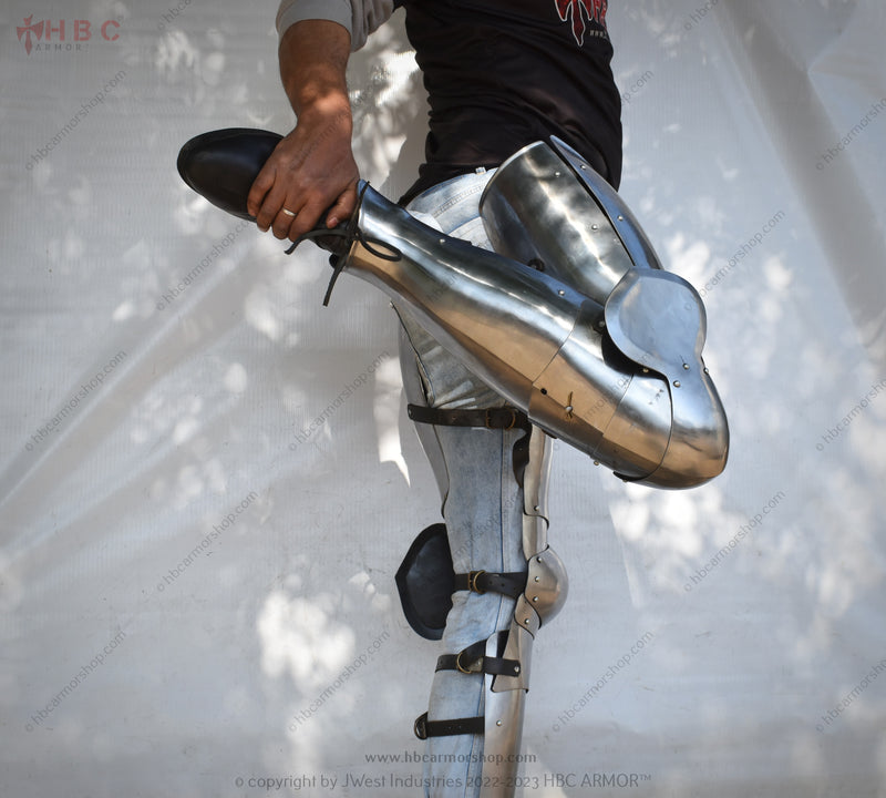Customizable Churburg leg plates Churburg castle artifact leg guards Battle-tested Churburg leg protection Historical Churburg leg armor replica