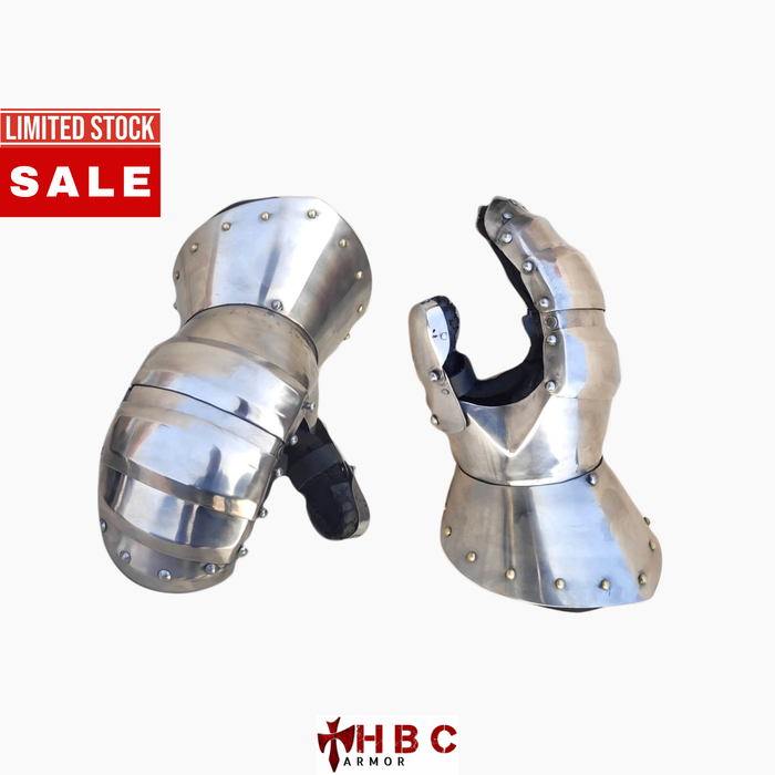 Plate Mitten Gauntlets | 1.6 mm Mild Steel | Hand Forged Mitten's for SCA, HEMA & Medieval Combat