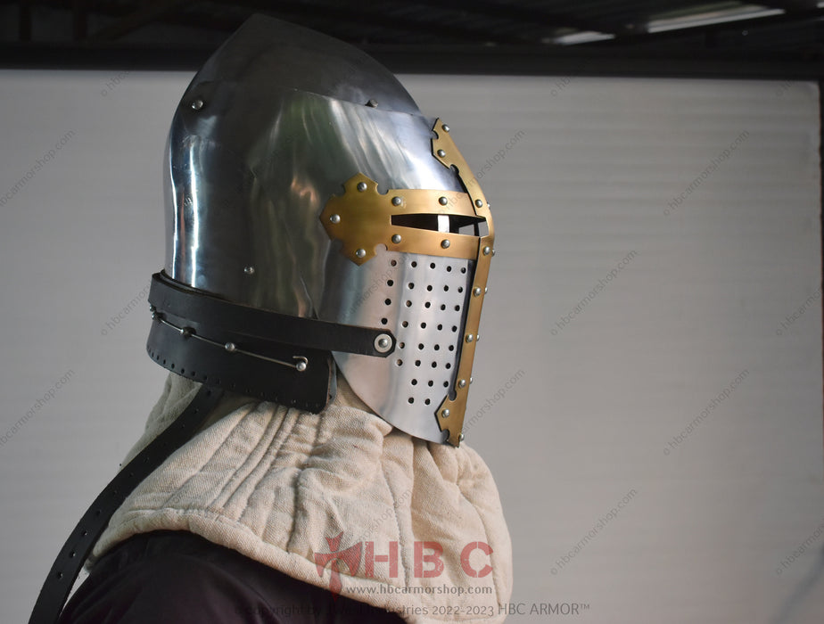 HBC ARMOR ™ Hand forged Helmet Romance Of Alexander Mild Steel 14 G SC — HBC Armor Shop HBC ARMOR ™ Hand forged Helmet Romance Of Alexander Mild Steel 14 G SC — HBC Armor Shop
