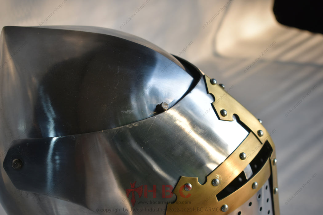 Battle-Ready: Crafted to meet the stringent requirements of HMB, IMCF, and SCA, this helmet is ready for combat. Its rugged construction ensures the ultimate protection in the heat of battle. (For Buhurt Use of this helmet Please Always choose thickness 3 mm at least for Mild and 2.5 mm at least in Stainless steel less then this is not recommended for Buhurt.)