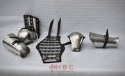 Armored arm set for buhurt Buhurt tournament armor Authentic medieval armory Hand-forged steel spauldrons