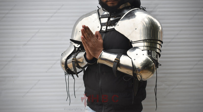 Buhurt arms bracers Elbow armor for combat Handcrafted medieval armor