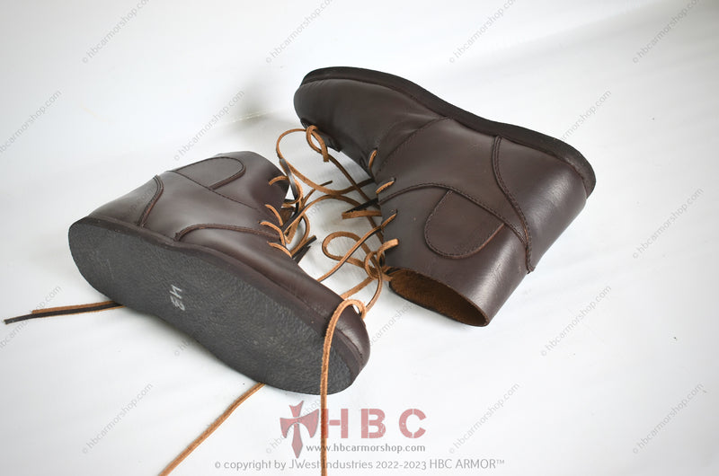 Medieval battle boots Leather with Reinforce Leather+Rubber Sole