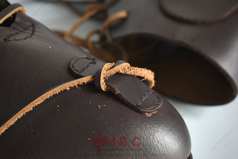 Medieval battle boots Leather with Reinforce Leather+Rubber Sole