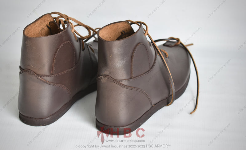 Medieval battle boots Leather with Reinforce Leather+Rubber Sole
