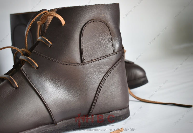 Medieval battle boots Leather with Reinforce Leather+Rubber Sole