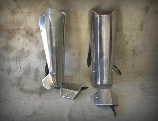 Mandalorian shin leg armour greave, handcrafted in steel. The greave