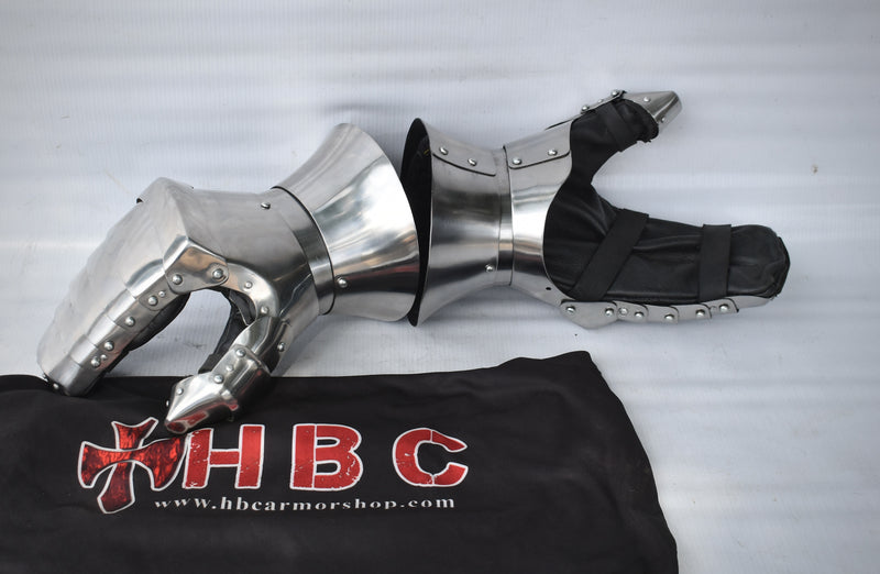Buhurt Tournament Equipment Historical Plate Mittens Medieval Armored Gloves