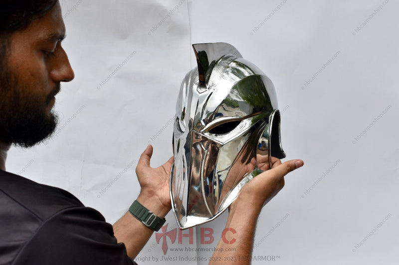Dr. Fate Helmet | Hand Forged Metal Helmet | Etched Wearable Cosplay Masterpiece Helmet | DC Comics Inspired