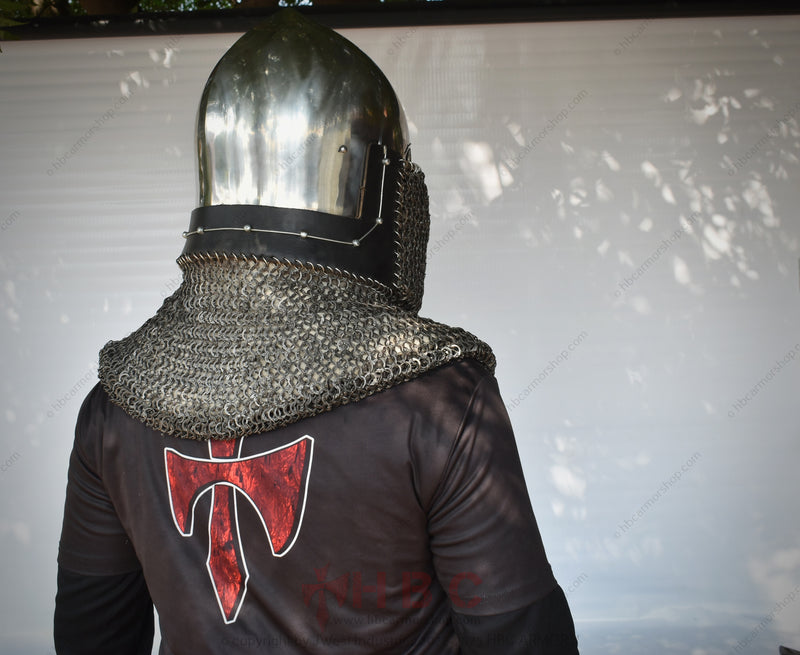 Hand Forged Stainless Steel English Cross Helmet for Medieval Combat Sports/Buhurt/SCA/HMB/ACL Medieval Armoured combat