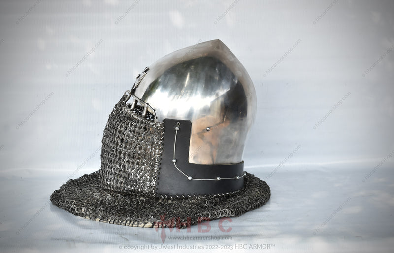 Hand Forged Stainless Steel English Cross Helmet for Medieval Combat Sports/Buhurt/SCA/HMB/ACL Medieval Armoured combat