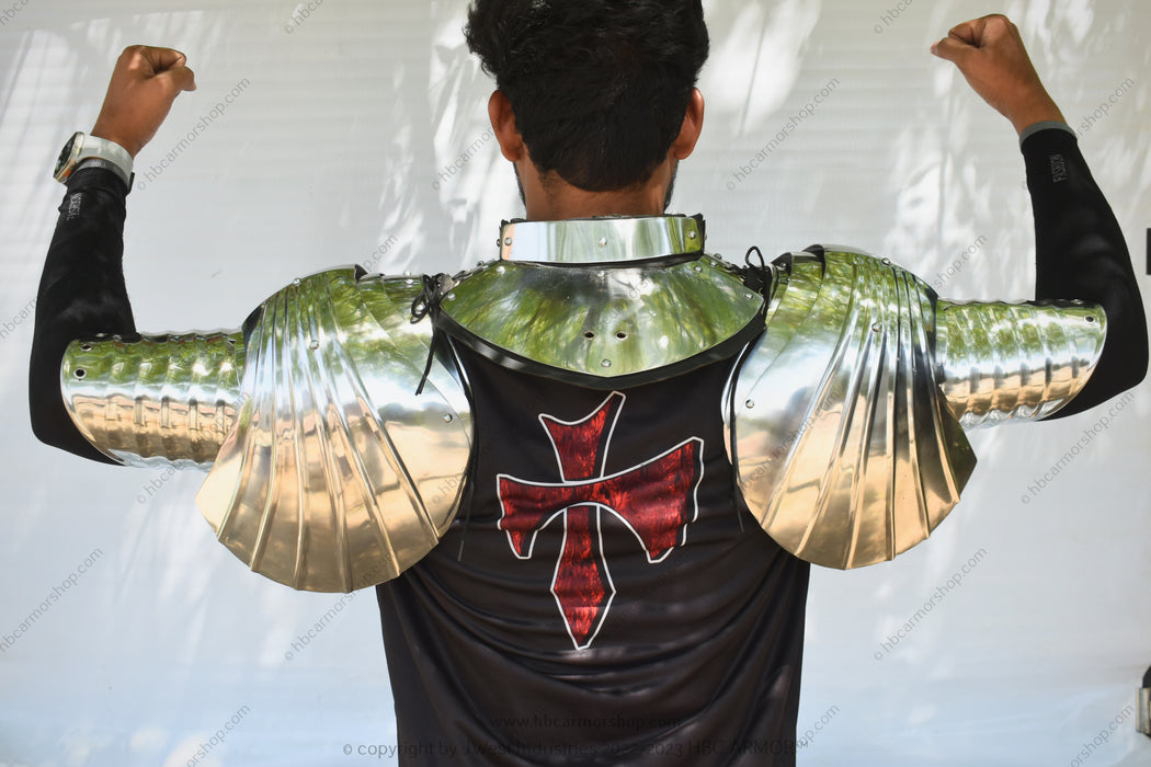 Handforged Gothic Spauldron Shoulder Armour - Late 15th Century Reproduction