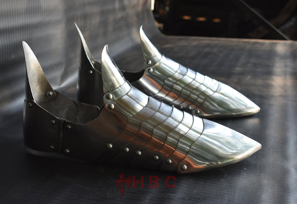 Hand-Forged Gothic 15th Century Sabaton Foot Armour for Buhurt, Reenactment, SCA