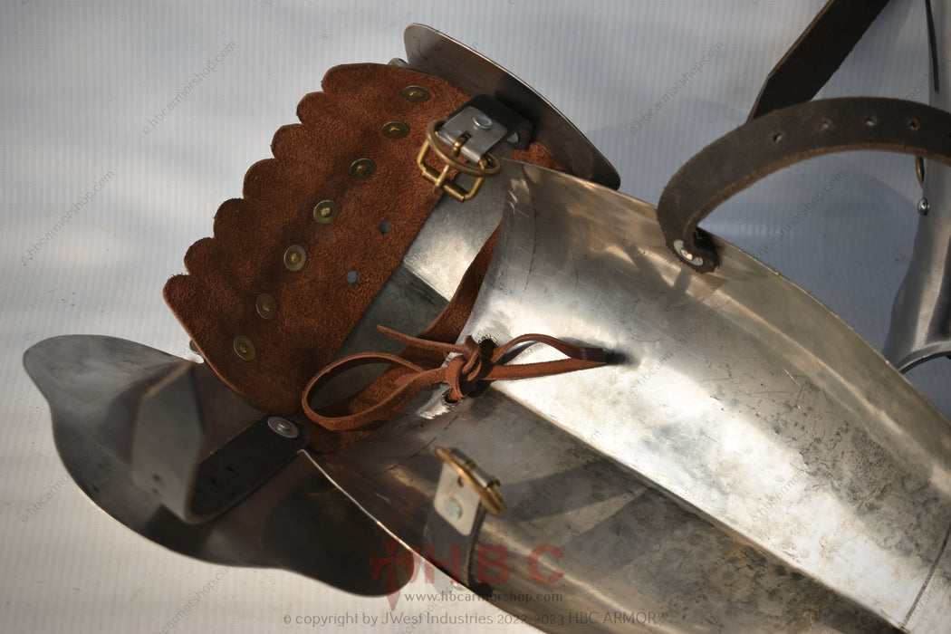 Rieneck Greaves and Cops: Authentic 14th Century Shin Guard Armour
