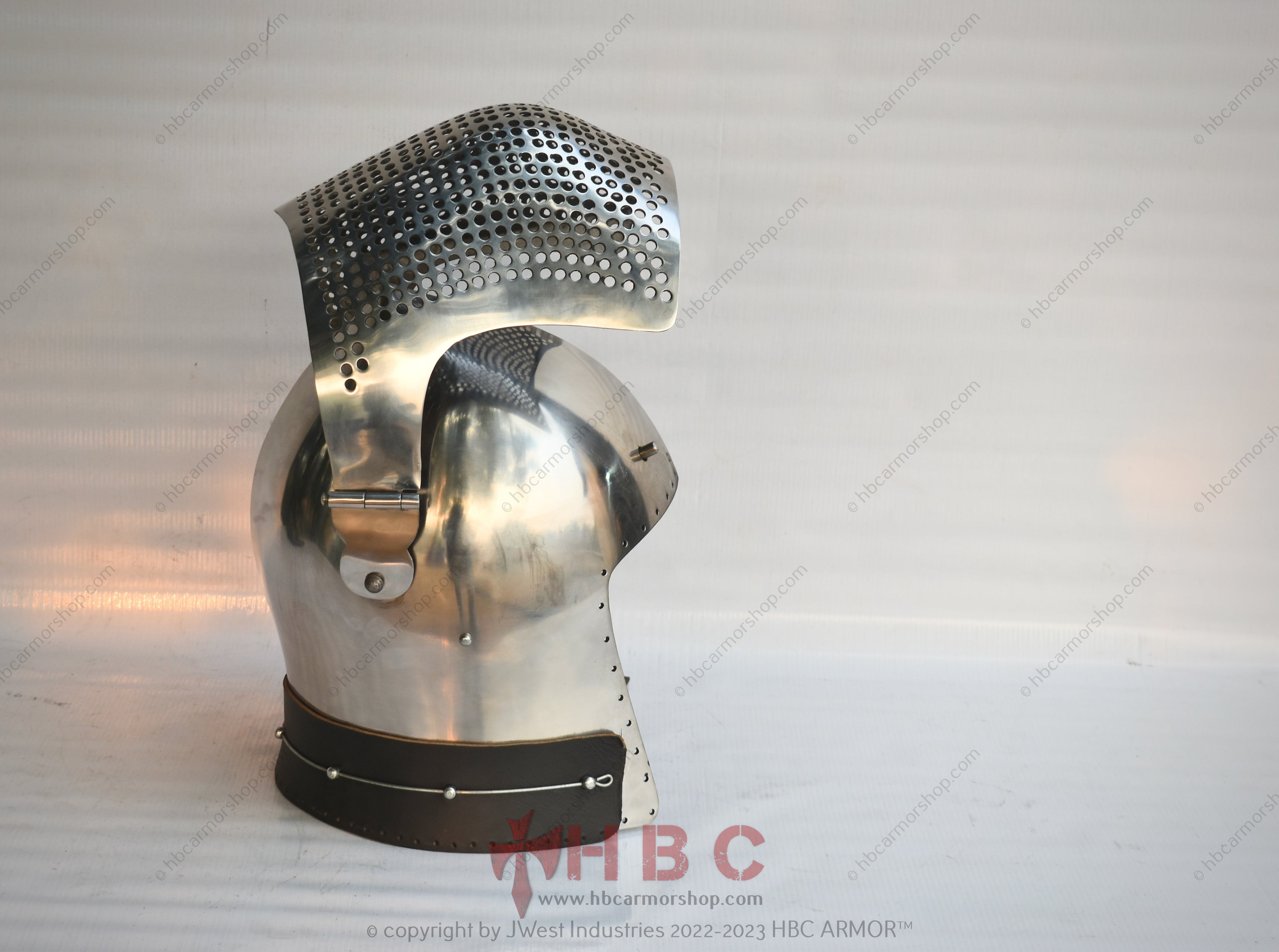 Hand-Forged Hole Face Helmet for IMCF, ACL, SCA - Medieval Combat Spor ...