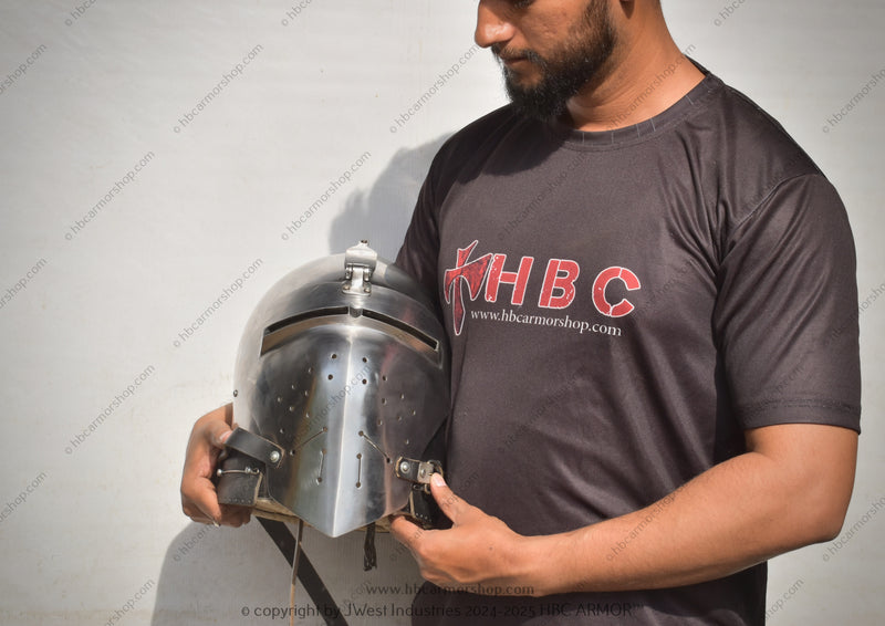 Hand-Forged 14th Century garlic head Klappvisier Bascinet Helmet | 14th Century Italian Medieval Helmet | Buhurt, IMCF, SCA, HEMA & Reenactment
