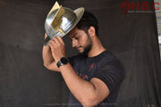 Hand-Forged Jay Garrick Inspired Metal Helmet with Brass Wings