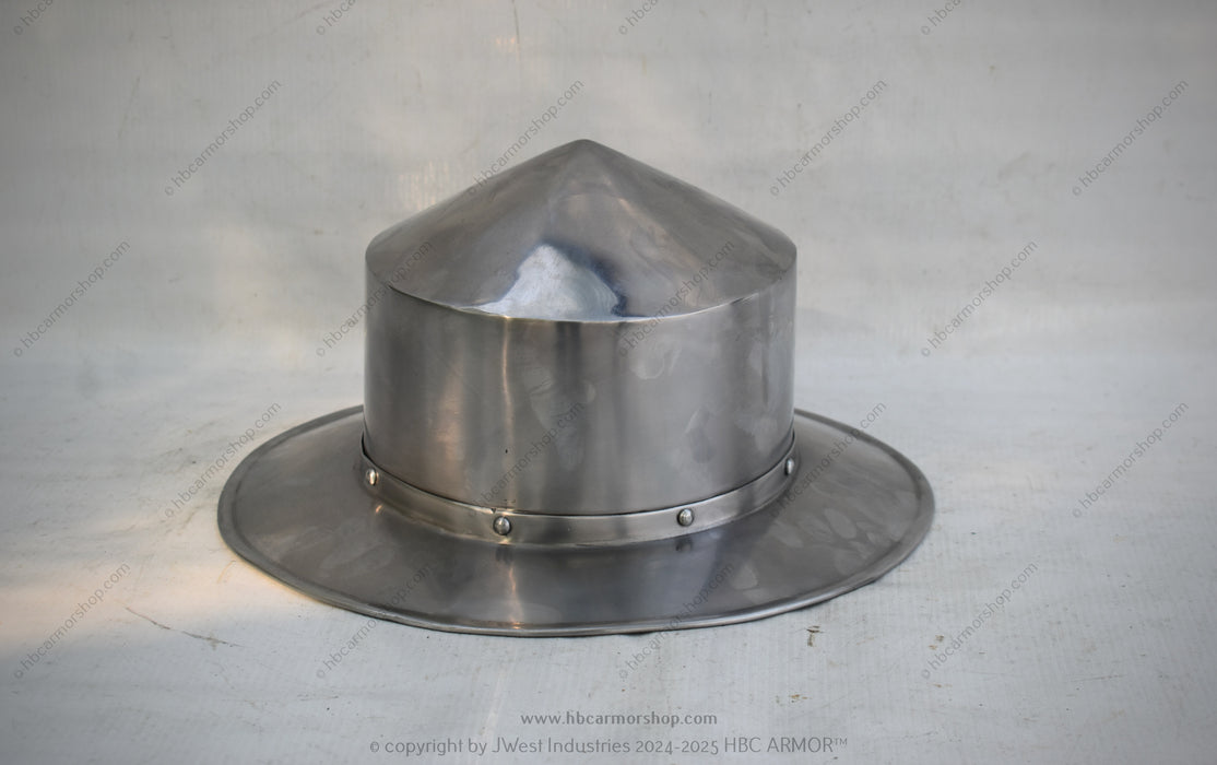 Medieval Kettle Hat Pointed Pot Helmet | LARP Cosplay Helmet|Medieval reenactment Helmet
