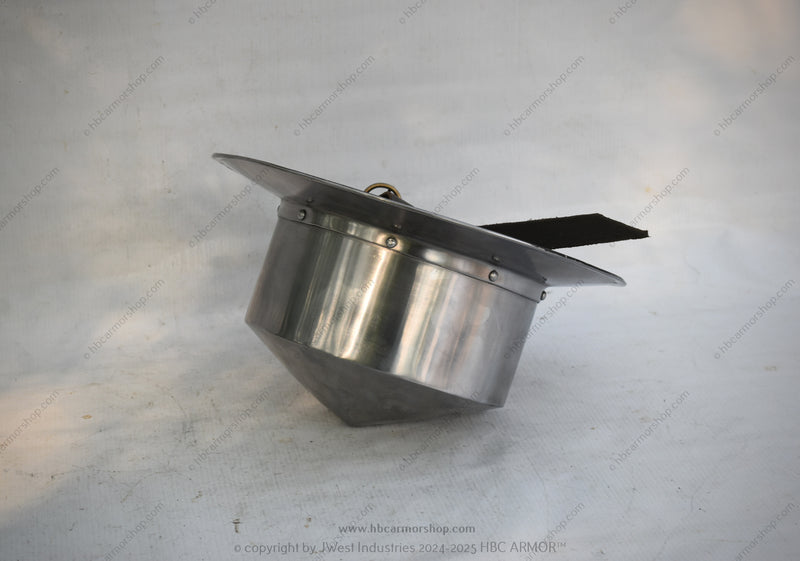 Medieval Kettle Hat Pointed Pot Helmet | LARP Cosplay Helmet|Medieval reenactment Helmet