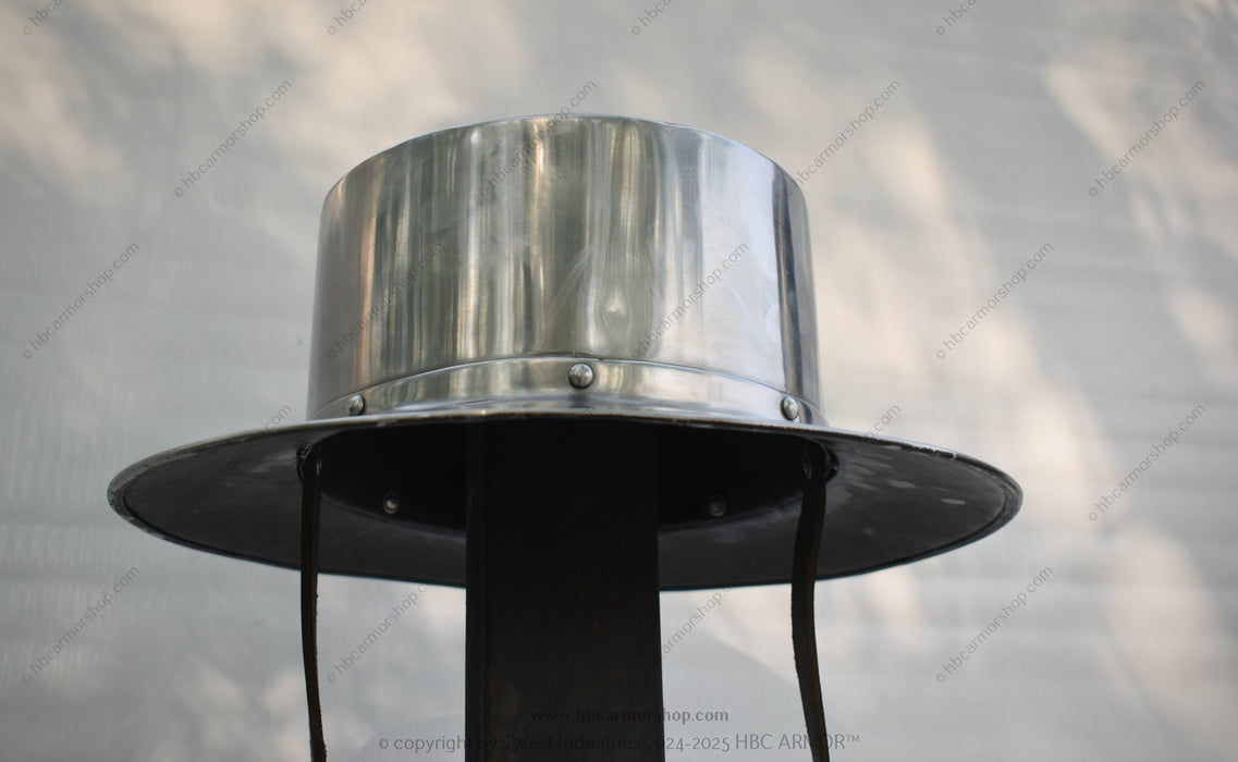 Medieval Kettle Hat Pointed Pot Helmet | LARP Cosplay Helmet|Medieval reenactment Helmet