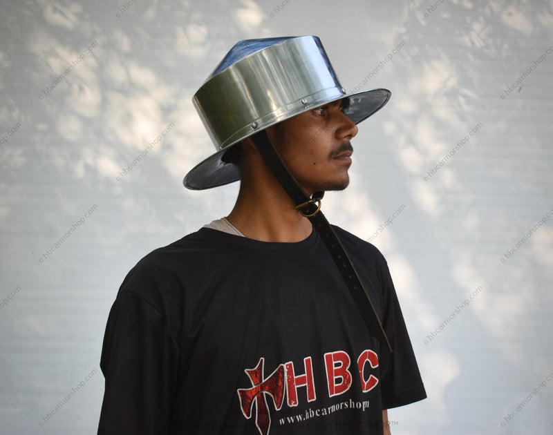 Medieval Kettle Hat Pointed Pot Helmet | LARP Cosplay Helmet|Medieval reenactment Helmet