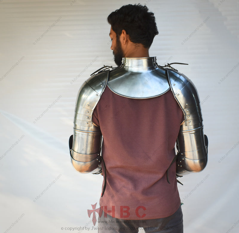Landsknecht Battle Reenactment Gear Steel Arm Armor Set LARP Character Costume Medieval Cosplay Accessories Collectible Landsknecht Arm Set