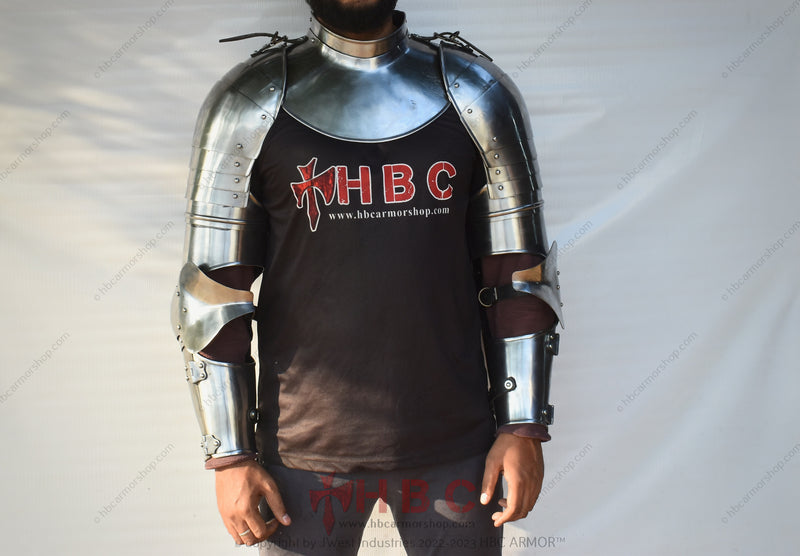 Landsknecht Festival Costume Landsknecht Warrior Bracers Role-Play and Reenactment Essentials Medieval Arm Protection Gear Landsknecht Historical Reenactment