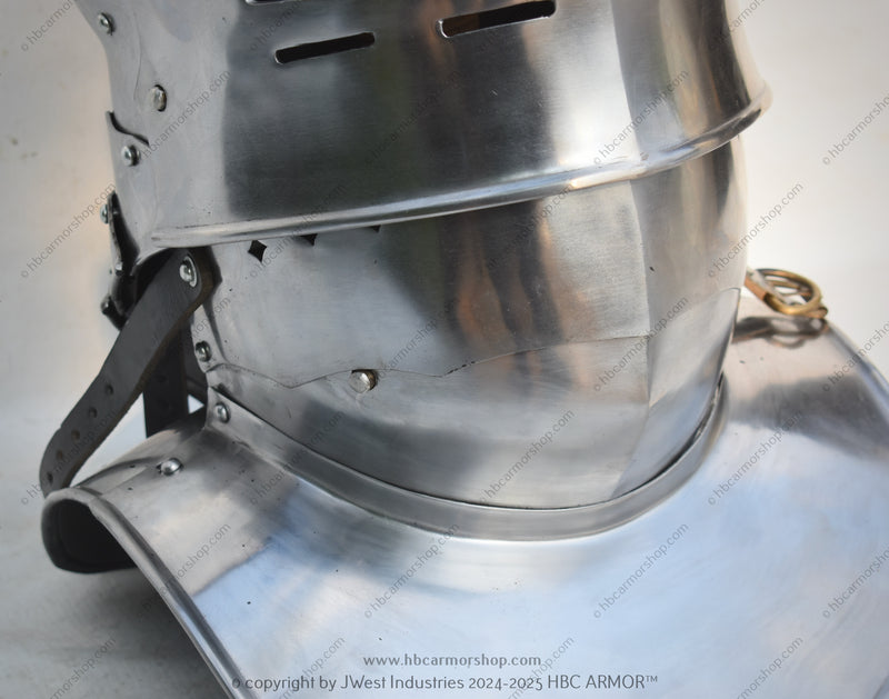 Handmade Metal Visored French Sallet Helmet with Bevor/15th Century