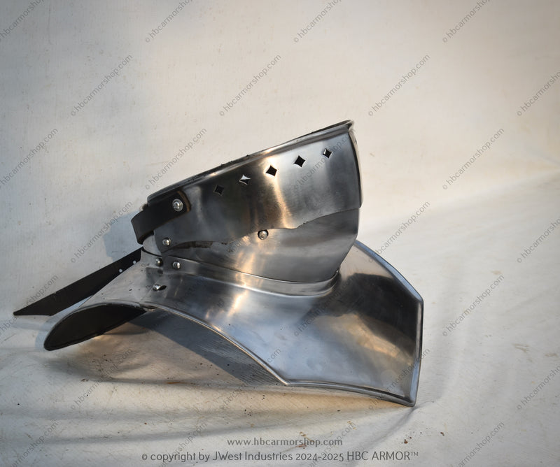 Handmade Metal Visored French Sallet Helmet with Bevor/15th Century