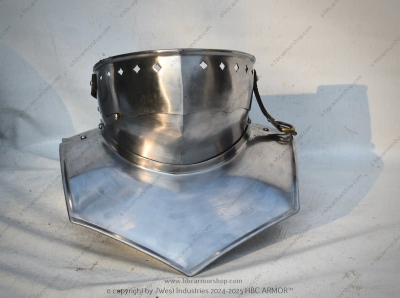 Handmade Metal Visored French Sallet Helmet with Bevor/15th Century