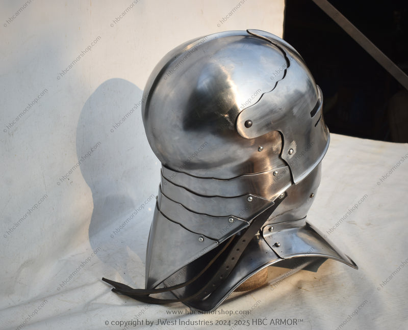 Handcrafted Steel Knight Helmet – Custom-Made for Perfect Fit
