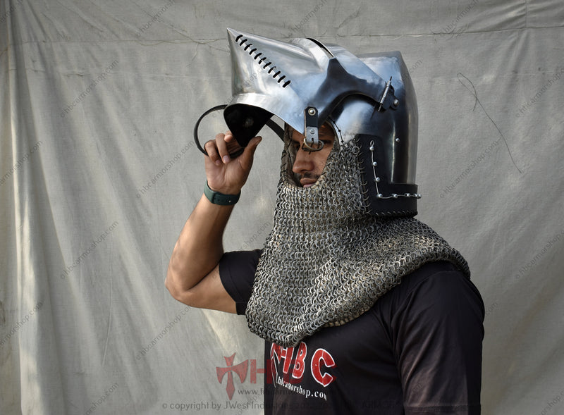 Authentic Milanese Bascinet Traditional headgear reenactment Bascinet helmet replica