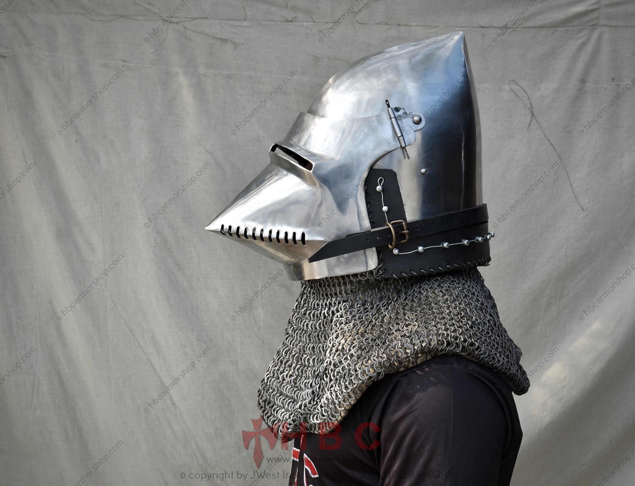 Armor Store Medieval Milan hound skull Bascinet helmet / Medieval reenactment helm ...