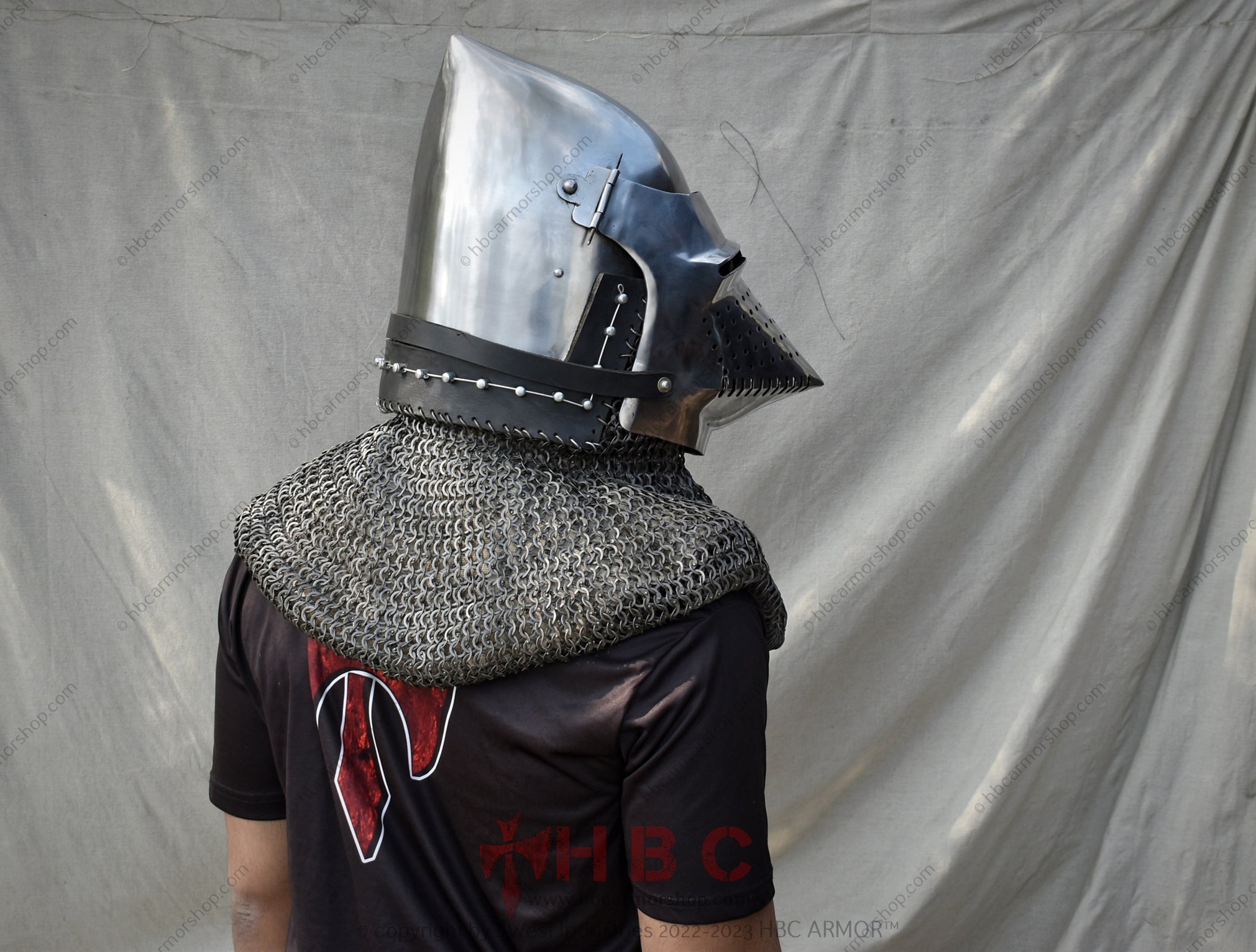 Armor Store Medieval Milan hound skull Bascinet helmet / Medieval reenactment helm ...