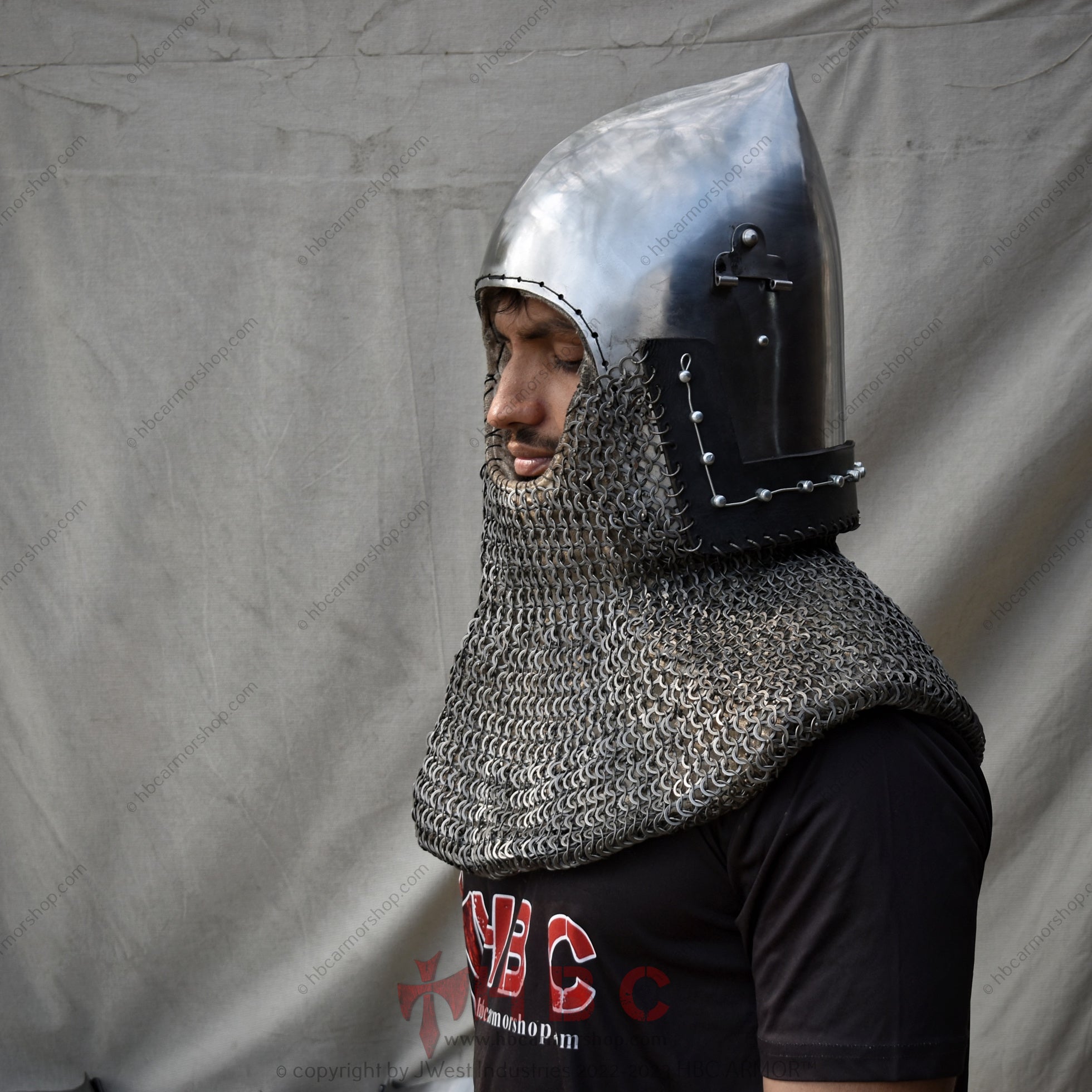 Armor Store Medieval Milan hound skull Bascinet helmet / Medieval reenactment helm ...