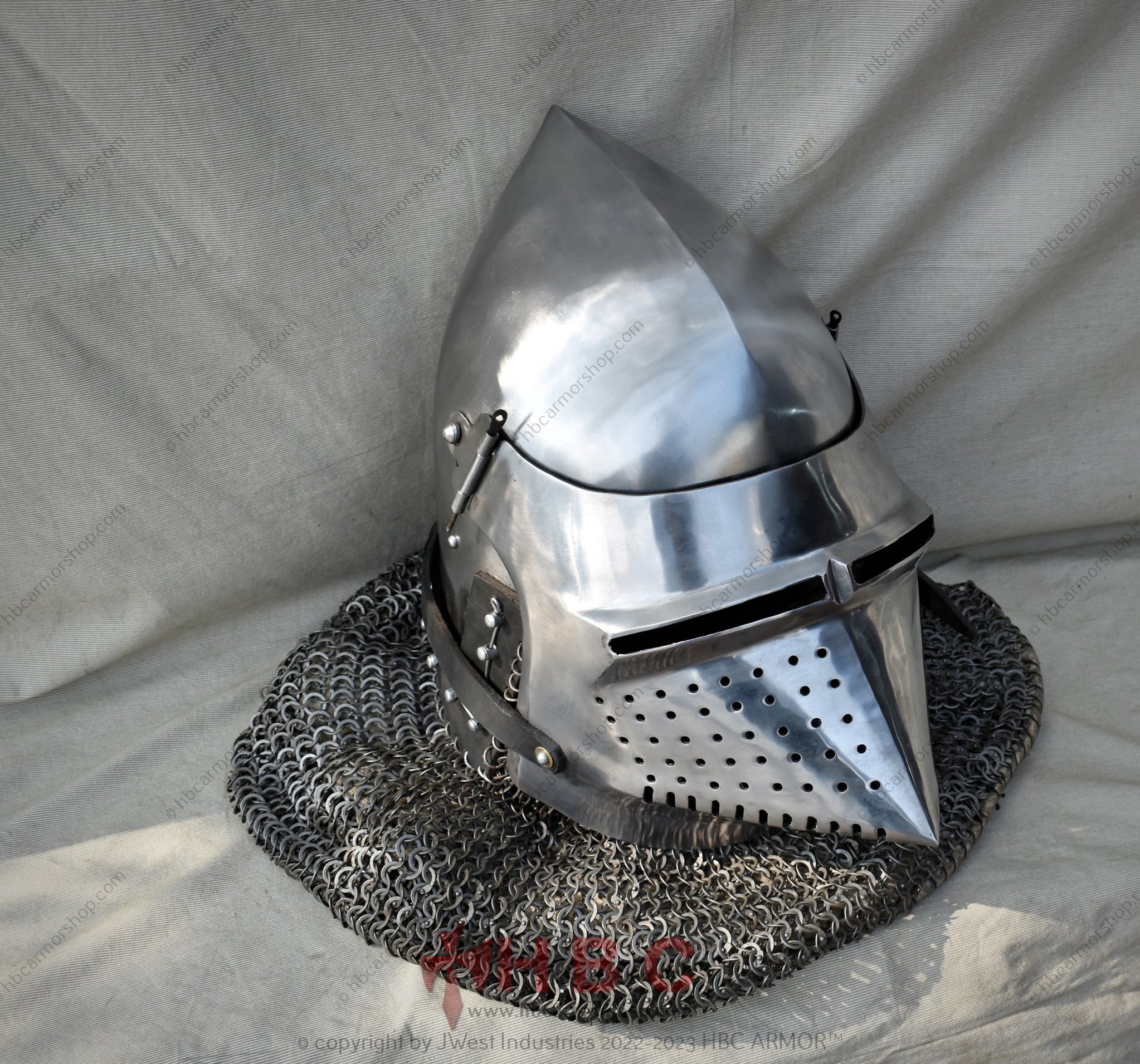 Medieval Milan hound skull Bascinet helmet / Medieval reenactment helm ...