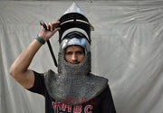 Authentic medieval head protection Bascinet helmet design Reenactment headgear replica