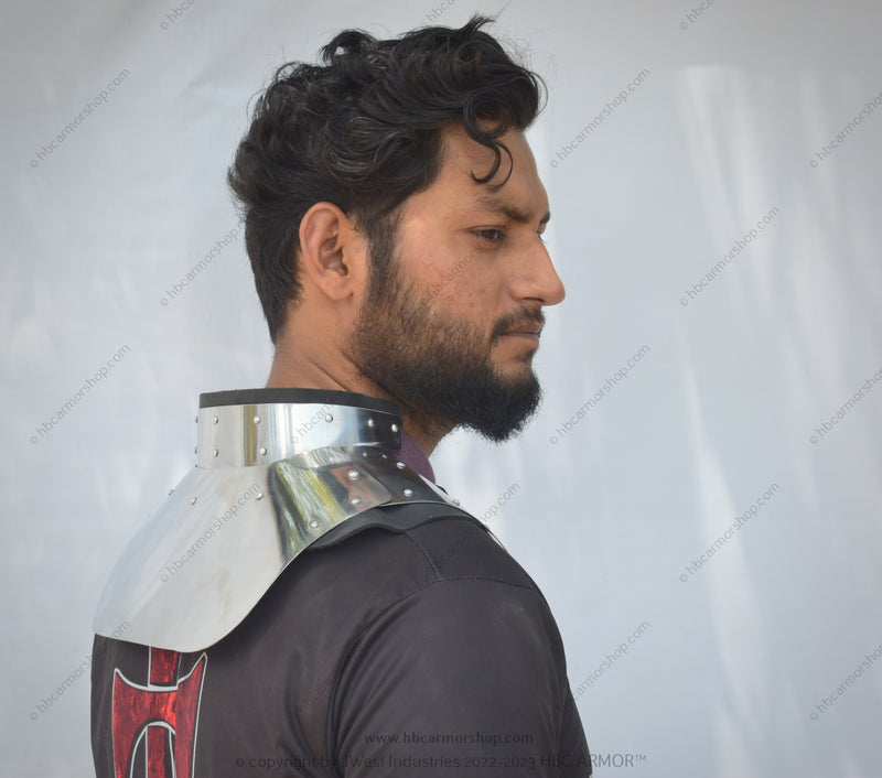 Medieval Combat Sports Buhurt Neck Protector Plate Gorget - Pre Hardened Stainless Steel