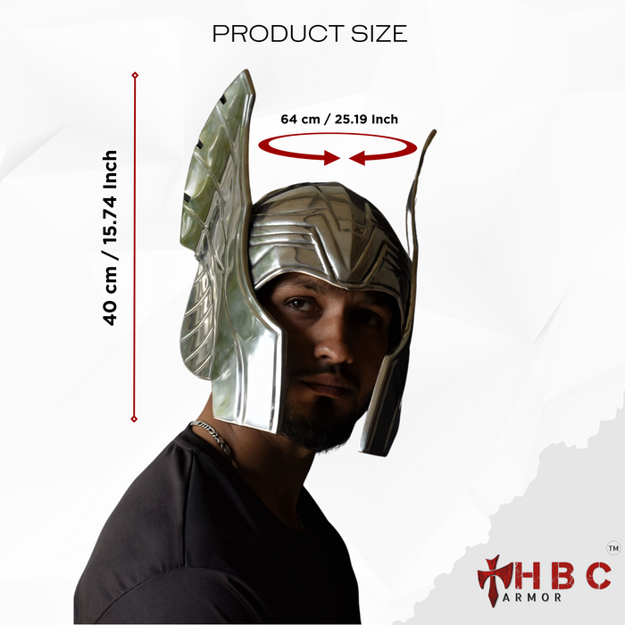 Metal Thor Helmet & Mjolnir Hammer Combo