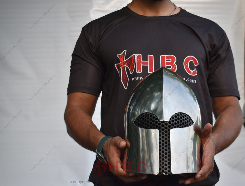 Hand-Forged Knight's Hope Helmet - SCA Armor Combat Ready