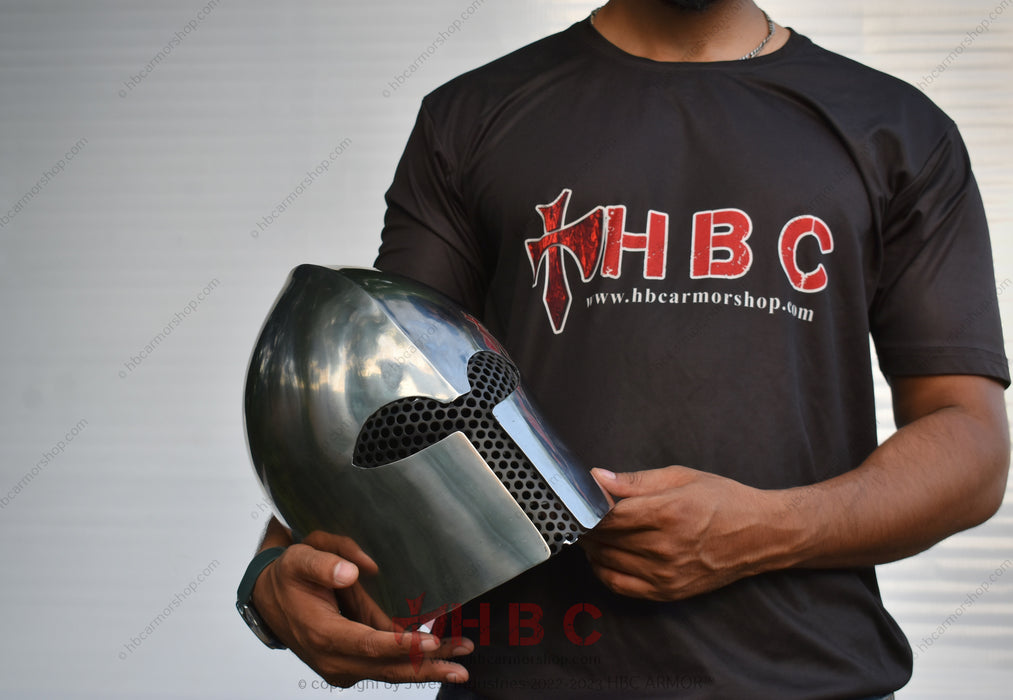 Hand-Forged Knight's Hope Helmet - SCA Armor Combat Ready