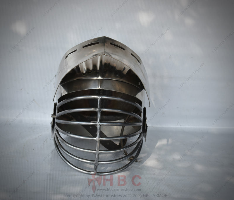 Medieval Sallet SCA Cage helmet Medieval SCA Combat Helmet