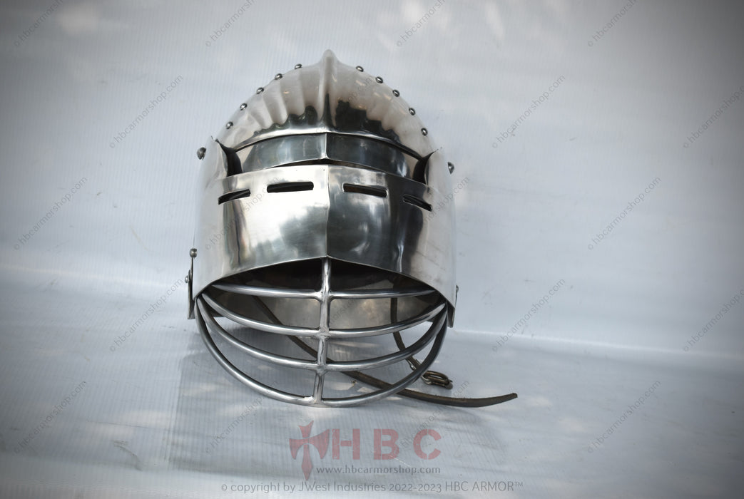 Medieval combat headgear Historical SCA helmet designs Custom SCA combat helmets