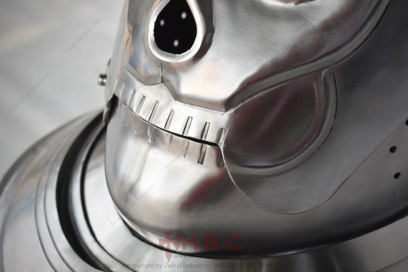 Battle-ready helmet Blacksmith forged armor Iconic Savoyard design