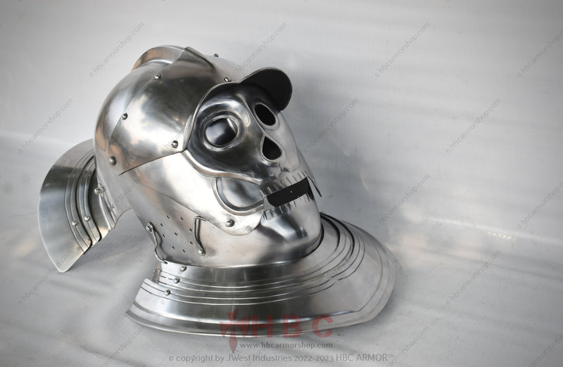 Hand-Forged 17th Century Savoyard Helmet - Todenkopf, Medieval Death's Head Armor