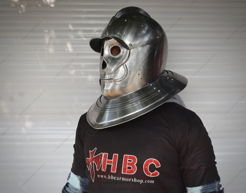 Hand-Forged 17th Century Savoyard Helmet - Todenkopf, Medieval Death's Head Armor