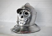 Unique metalwork design Museum-inspired armor Articulated neck guard