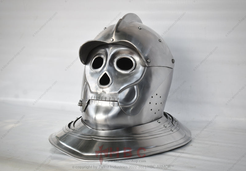 Unique metalwork design Museum-inspired armor Articulated neck guard